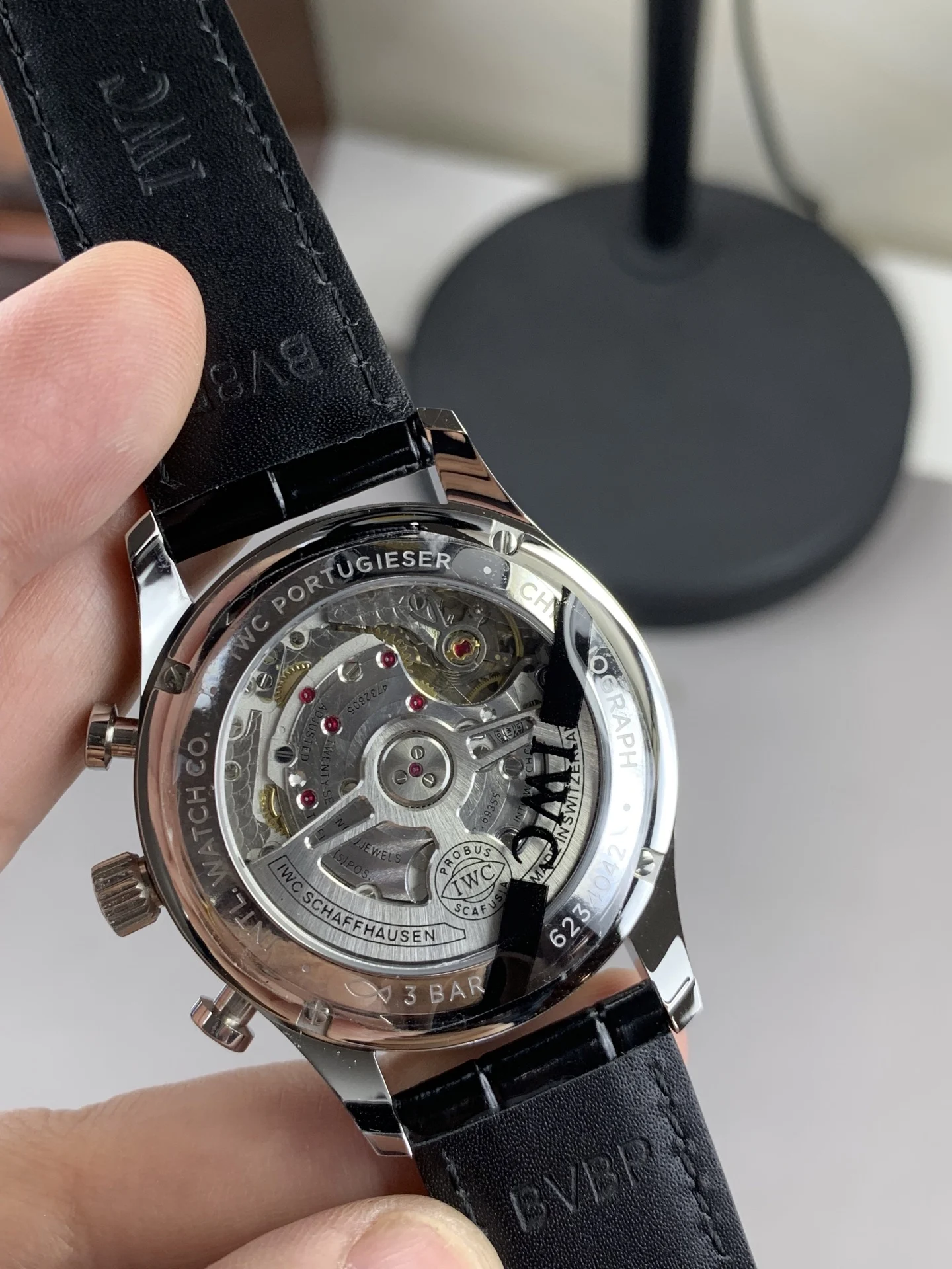 IWC Portugieser Red Dial — photographed off the sweep