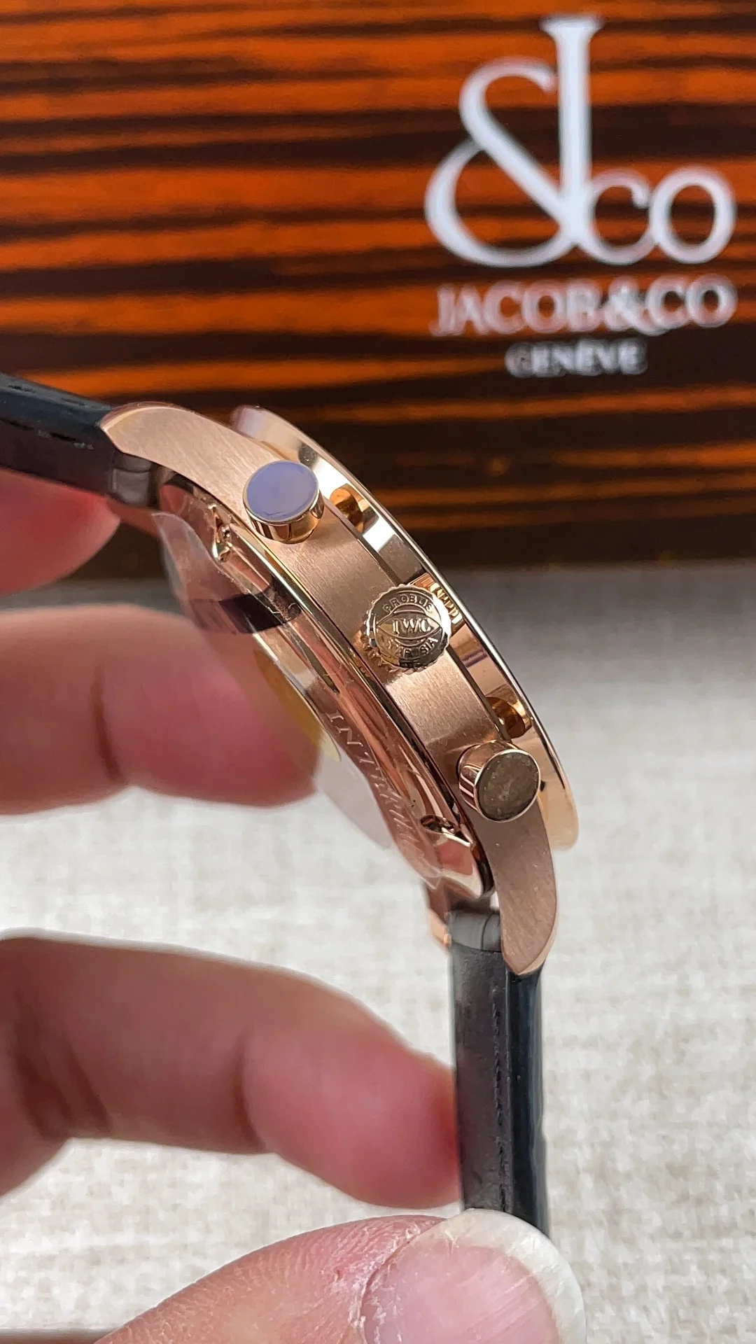 IWC Portugieser Rose Gold — photographed off the sweep