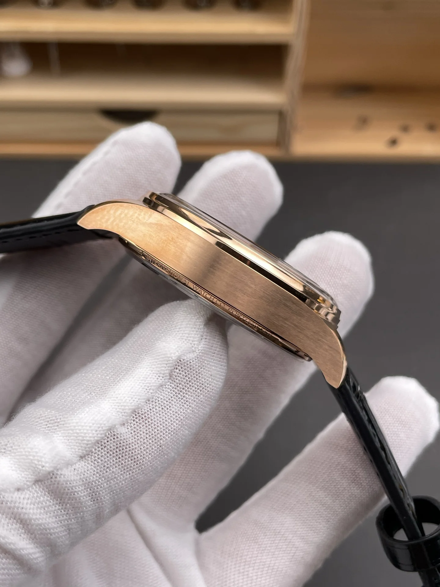 IWC Portugieser Rose Gold 42.4mm — photographed off the sweep