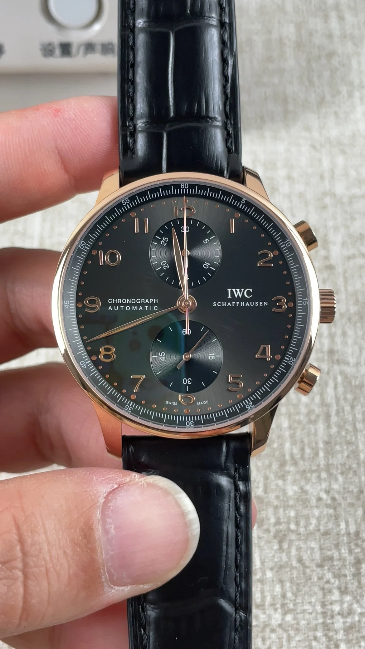 IWC Portugieser Rose Gold Black Dial