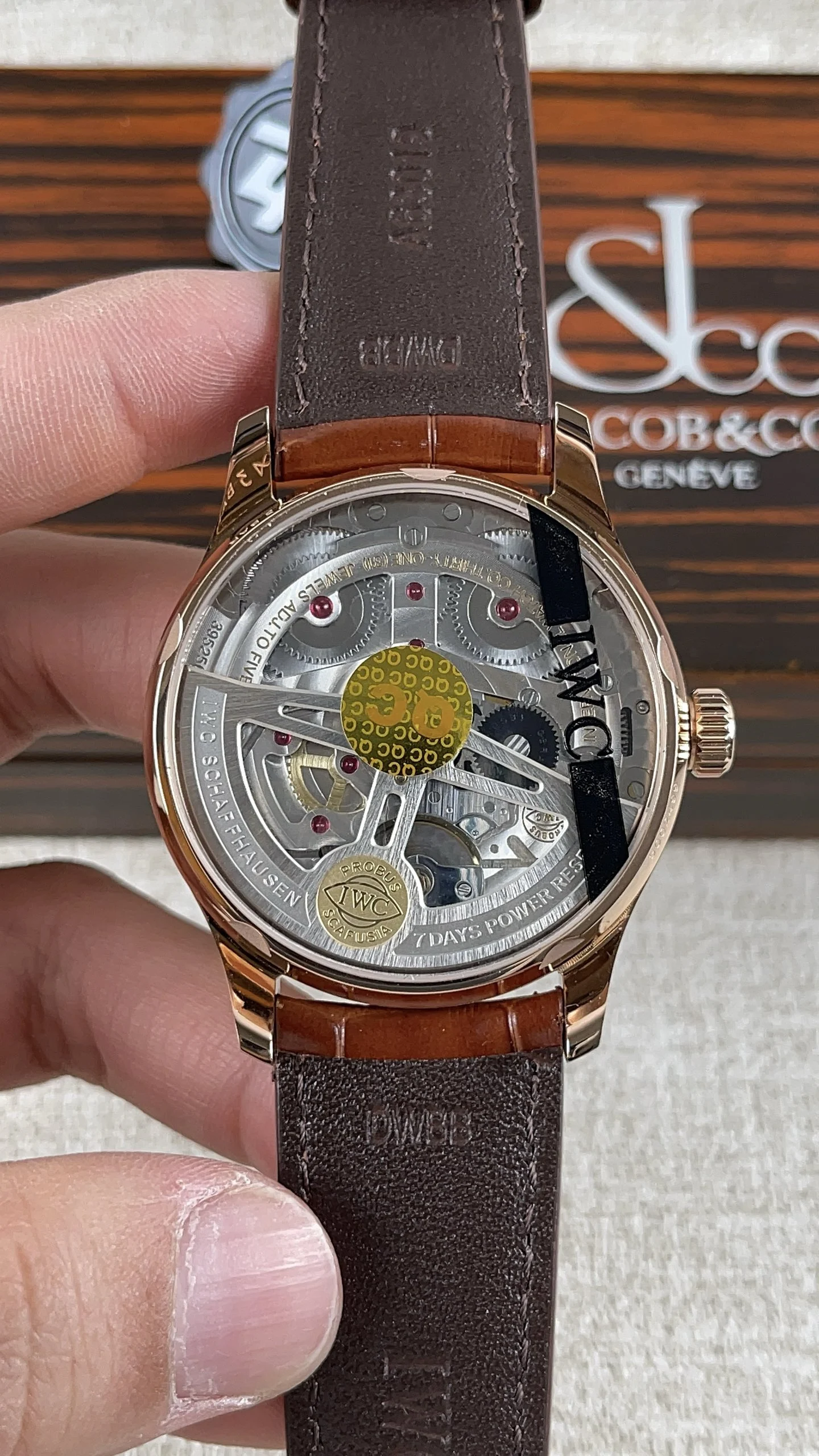 IWC Portugieser Rose Gold — photographed off the sweep