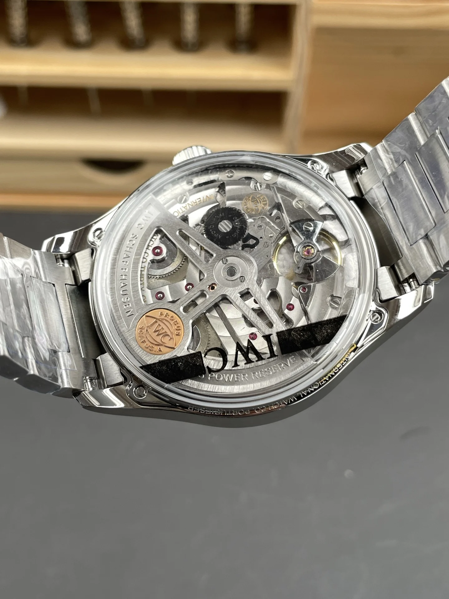 IWC Portugieser Steel White Dial 42.4mm — photographed off the sweep