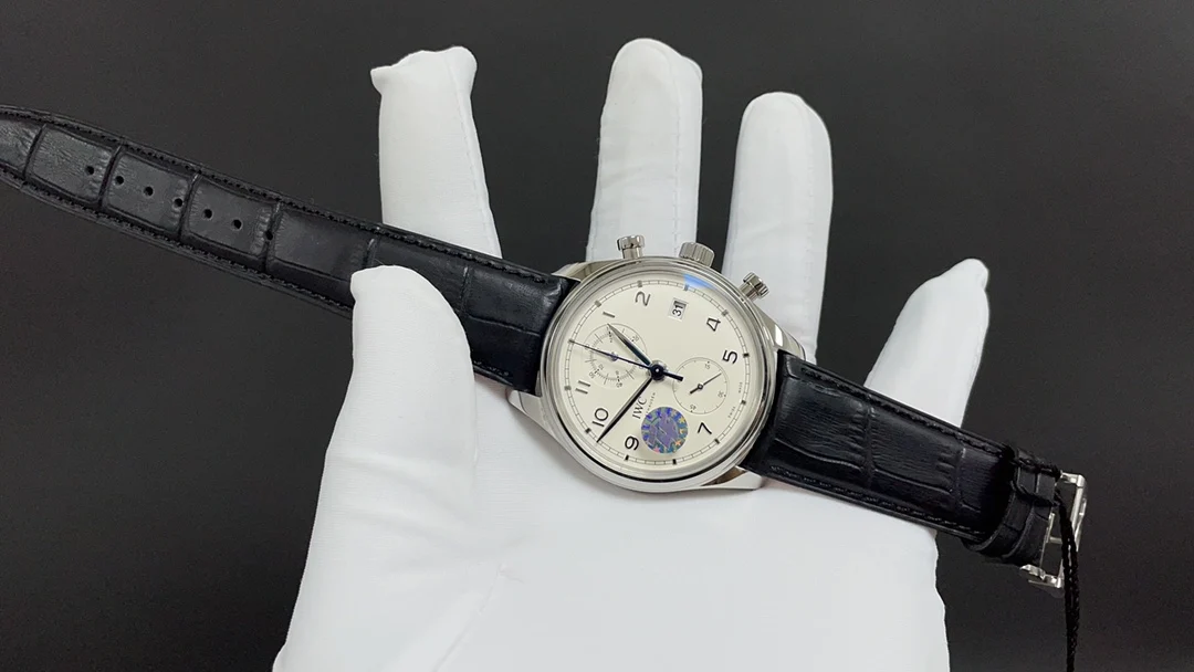 IWC Portugieser White Dial 42mm — photographed off the sweep