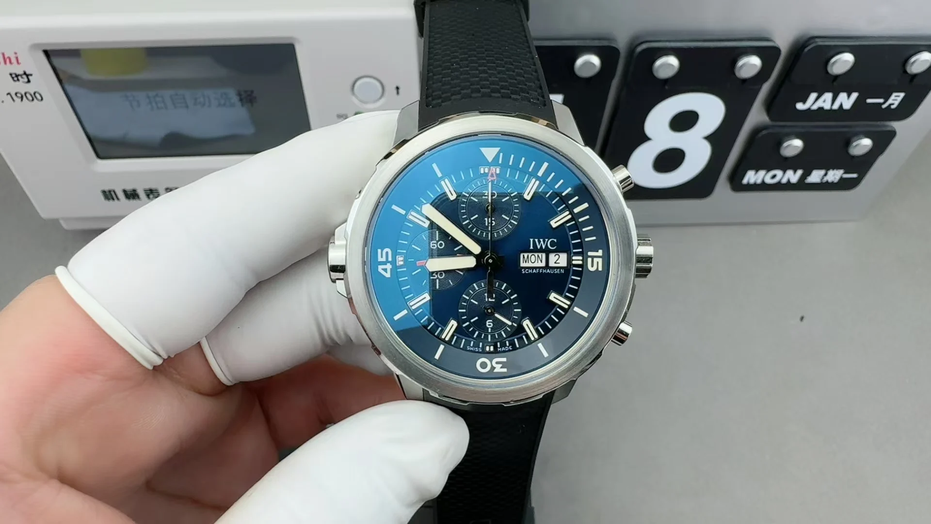 IWC Shark Chronograph — photographed off the sweep