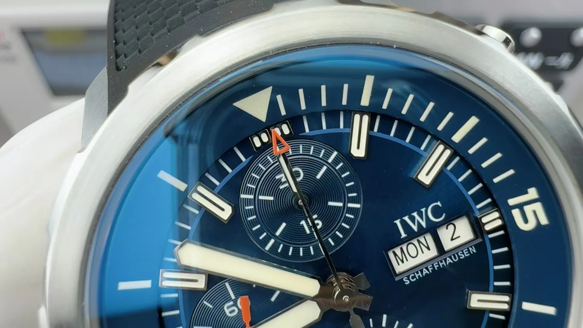 IWC Shark Chronograph — photographed off the sweep