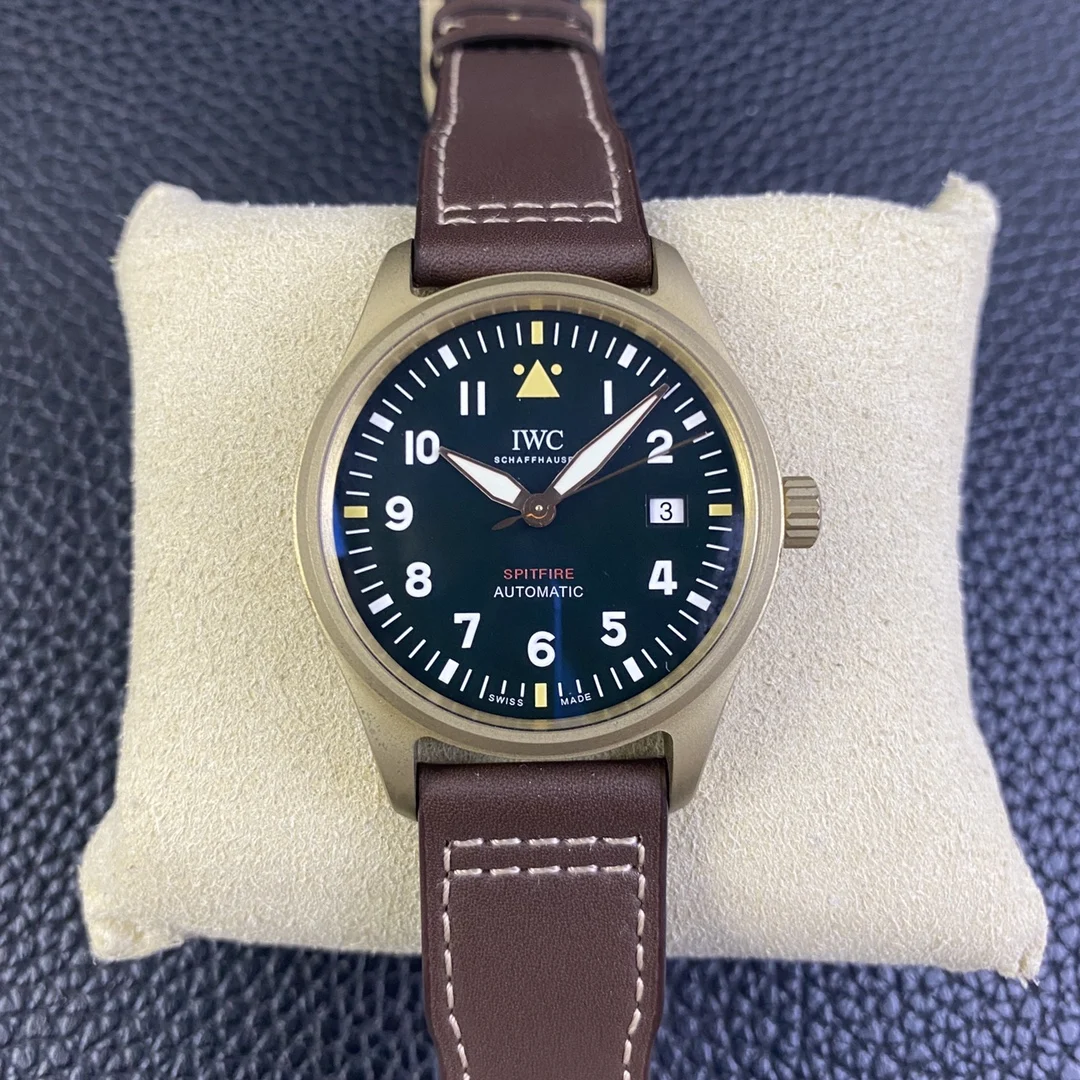 IWC Titanium Green Dial 39mm — photographed off the sweep