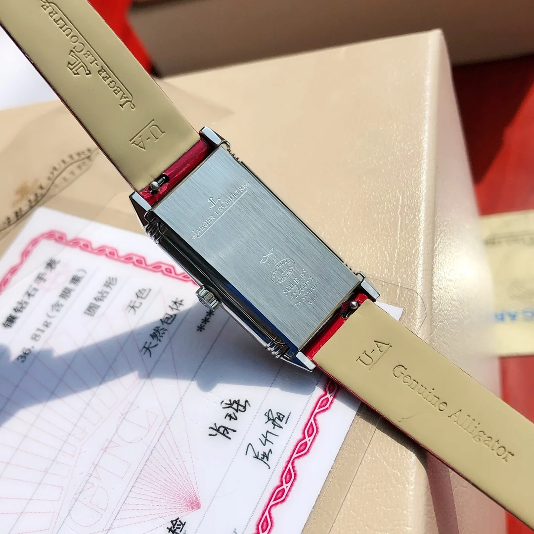 Jaeger-LeCoultre Diamond-Set 41.1 × 20mm — photographed off the sweep
