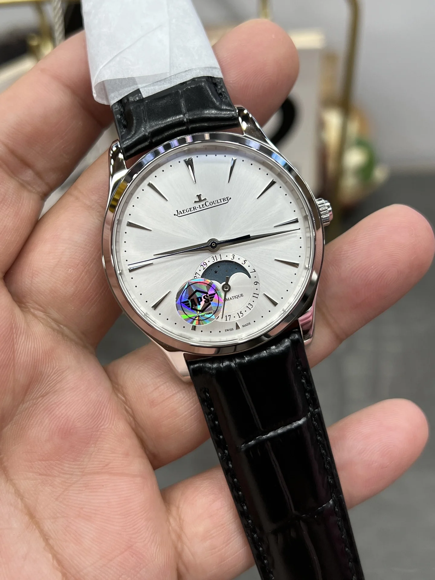 Jaeger-LeCoultre Moon Phase 39mm — photographed off the sweep