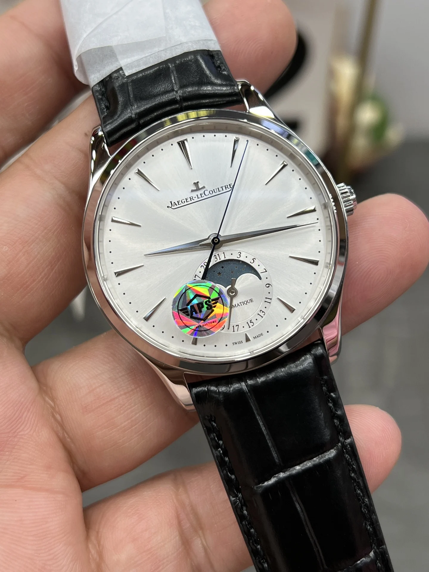Jaeger-LeCoultre Moon Phase 39mm — photographed off the sweep
