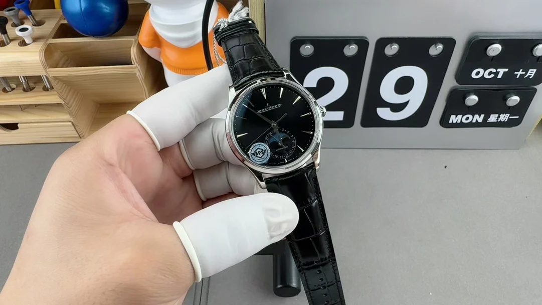 Jaeger-LeCoultre Moon Phase Black Dial — photographed off the sweep