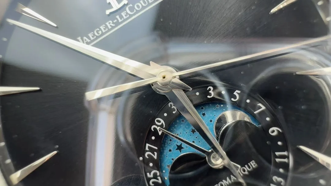 Jaeger-LeCoultre Moon Phase Black Dial — photographed off the sweep