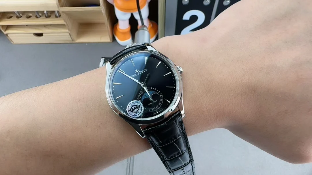 Jaeger-LeCoultre Moon Phase Black Dial — photographed off the sweep