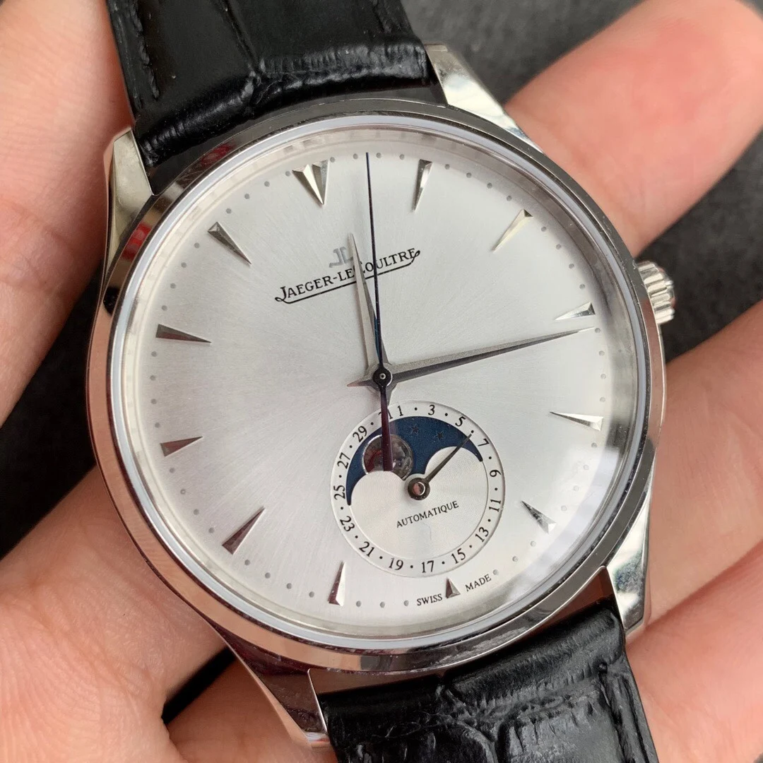 Jaeger-LeCoultre Moon Phase Rose Gold Red Dial 39mm — photographed off the sweep