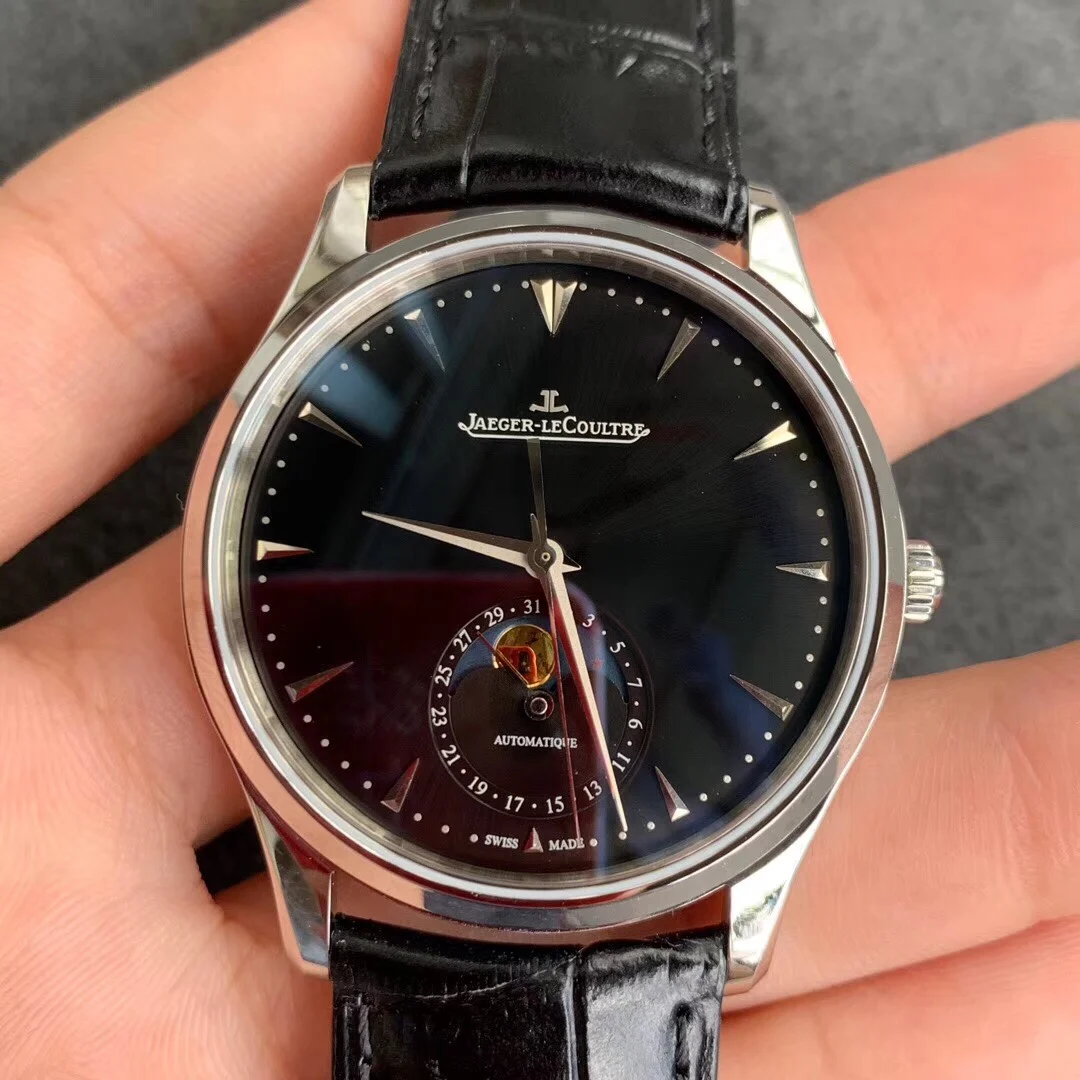 Jaeger-LeCoultre Moon Phase Rose Gold Red Dial 39mm — photographed off the sweep