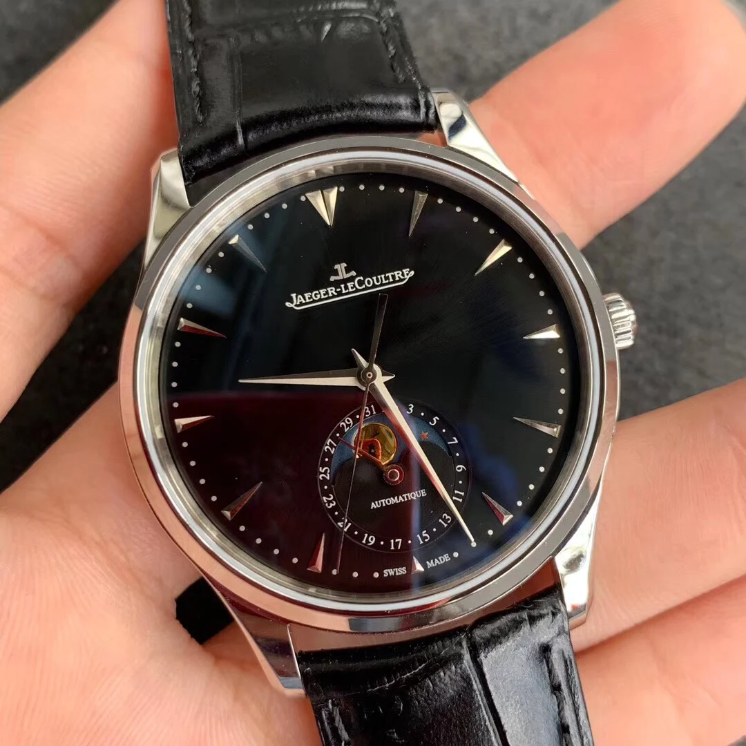 Jaeger-LeCoultre Moon Phase Rose Gold Red Dial 39mm — photographed off the sweep