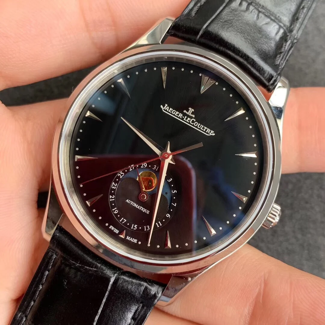 Jaeger-LeCoultre Moon Phase Rose Gold Red Dial 39mm — photographed off the sweep