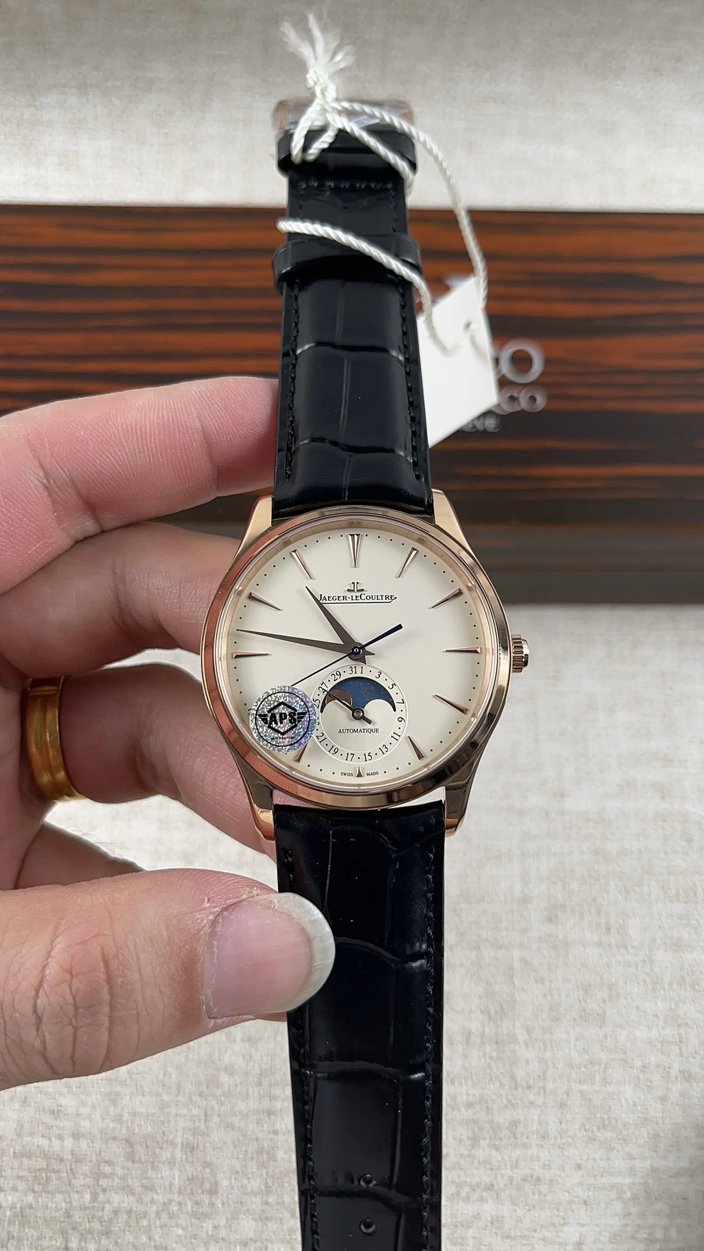 Jaeger-LeCoultre Moon Phase Rose Gold — photographed off the sweep