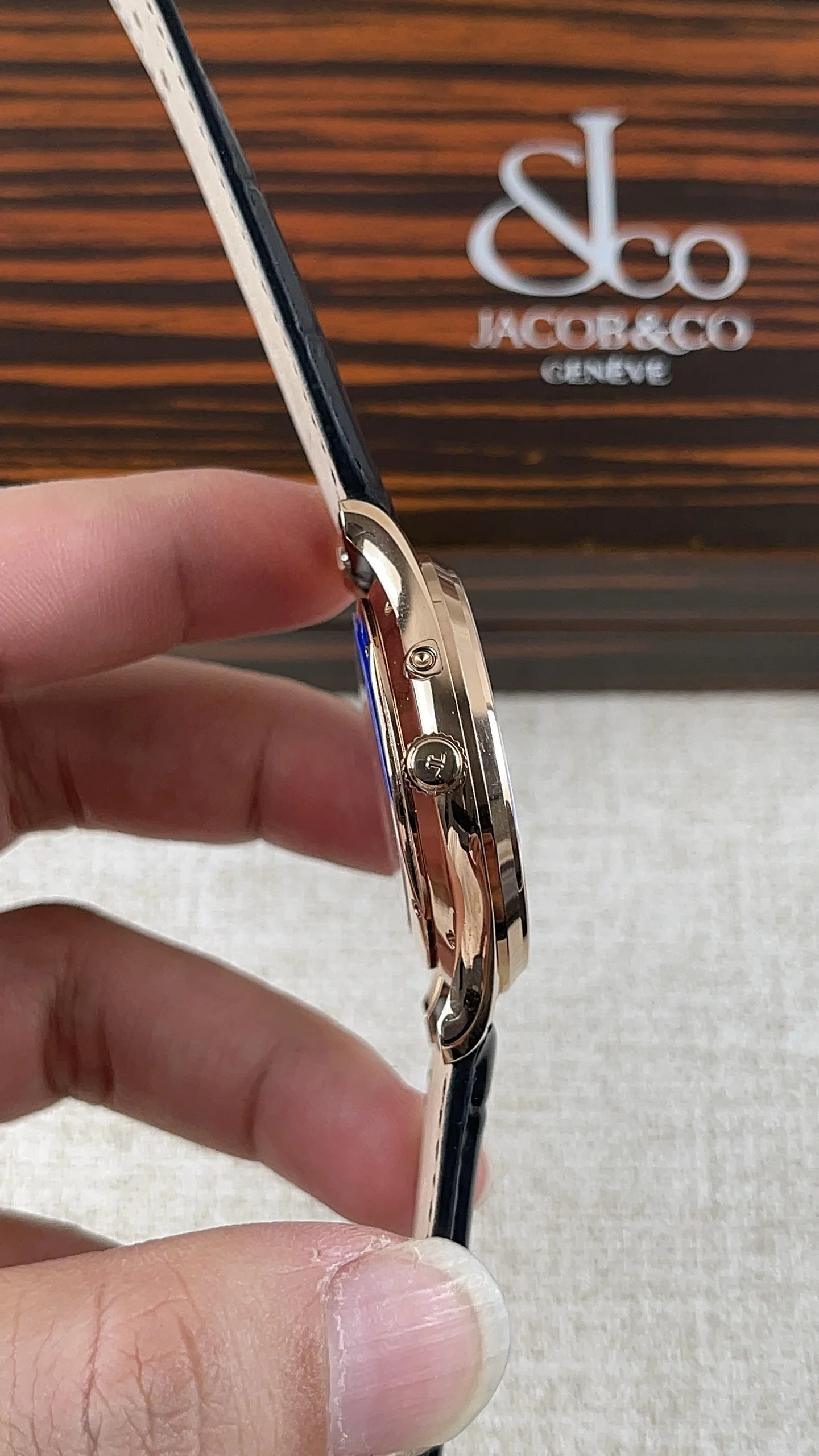 Jaeger-LeCoultre Moon Phase Rose Gold — photographed off the sweep