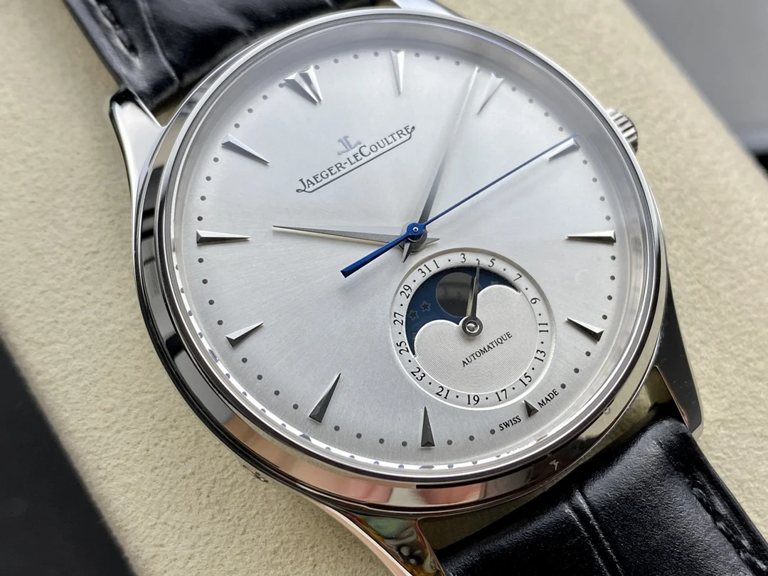 Jaeger-LeCoultre Moon Phase Steel 39mm — photographed off the sweep