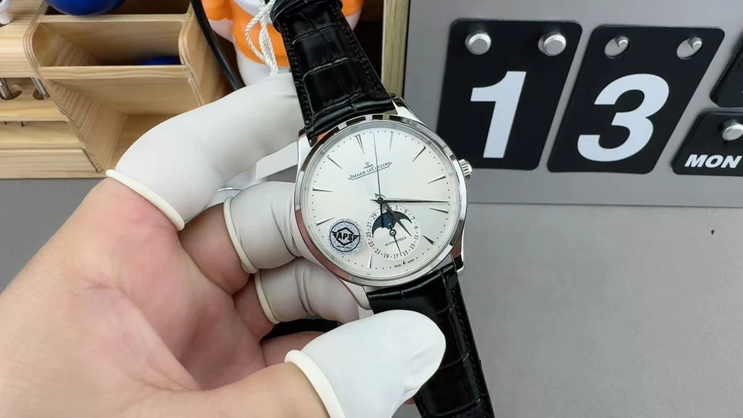 Jaeger-LeCoultre Moon Phase White Dial — photographed off the sweep