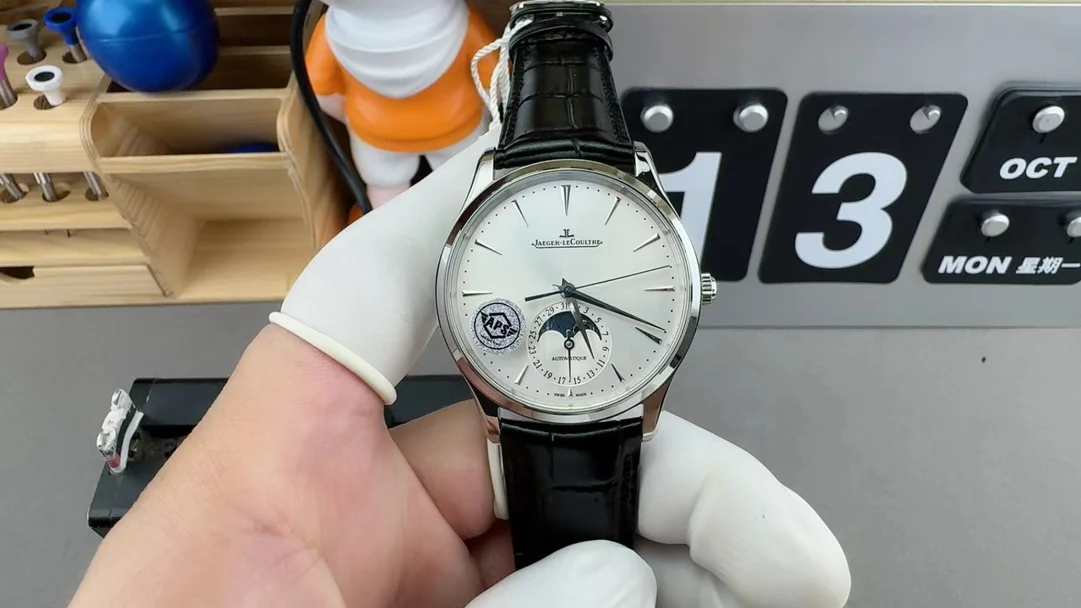 Jaeger-LeCoultre Moon Phase White Dial — photographed off the sweep