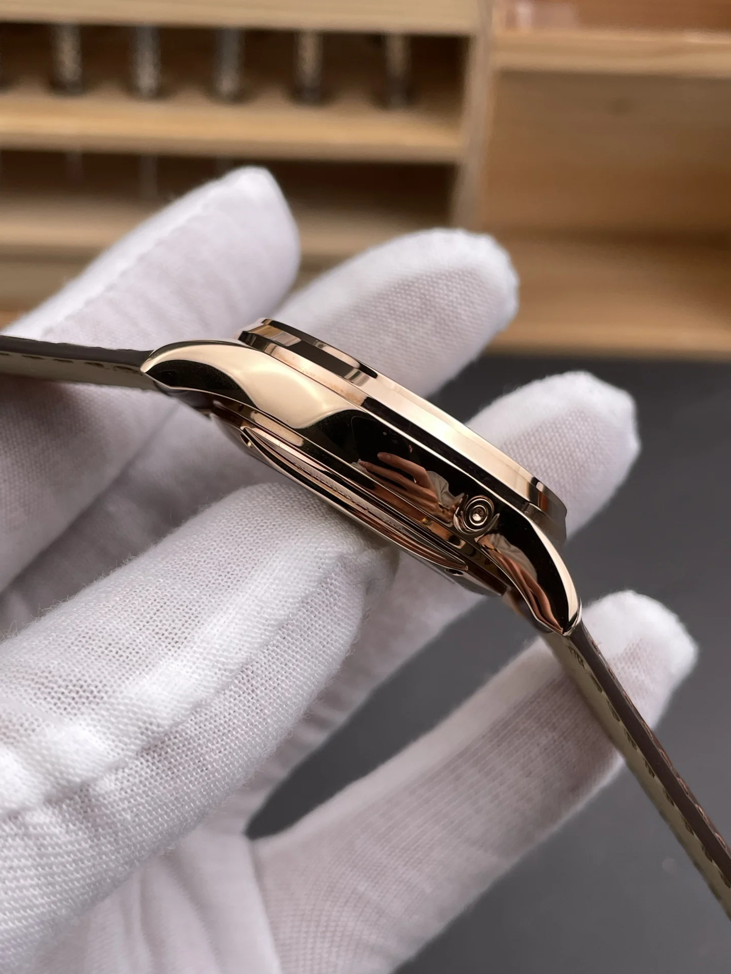 Jaeger-LeCoultre Perpetual Calendar Rose Gold — photographed off the sweep