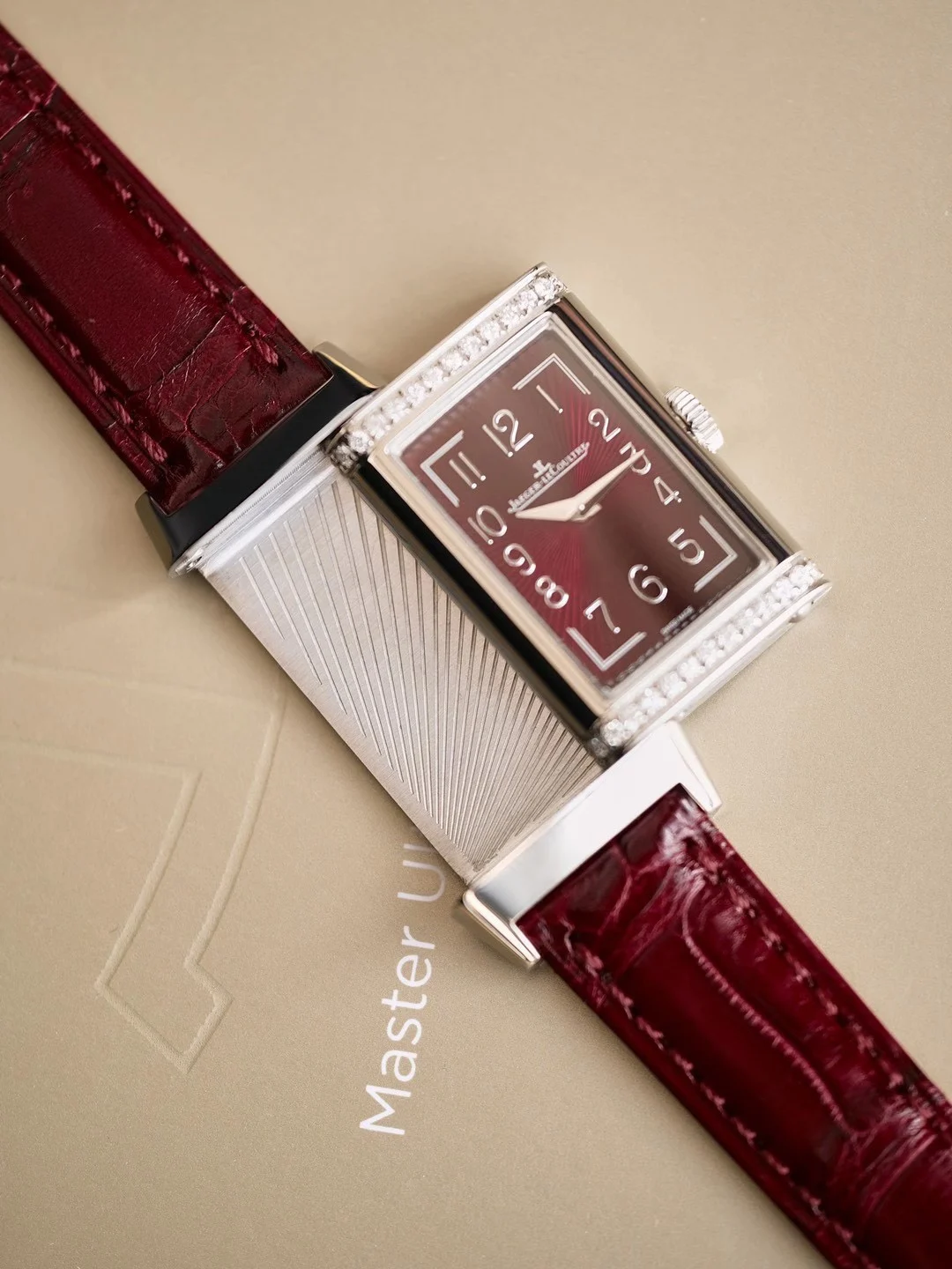Jaeger-LeCoultre Reverso Red Dial — photographed off the sweep