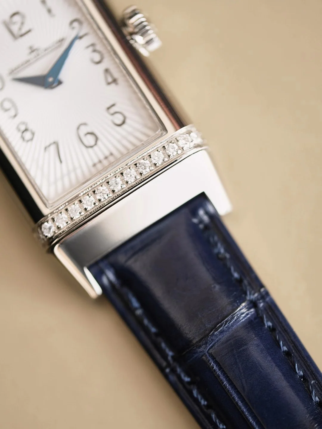 Jaeger-LeCoultre Reverso Steel Blue Dial — photographed off the sweep
