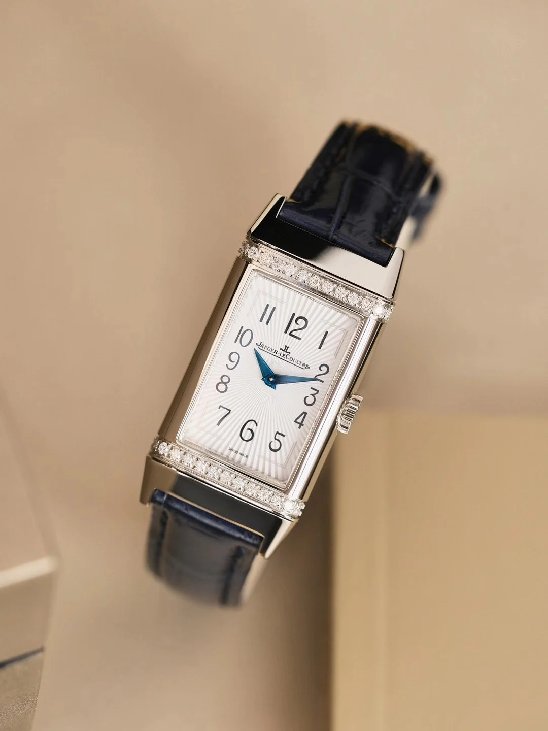 Jaeger-LeCoultre Reverso Steel Blue Dial — photographed off the sweep