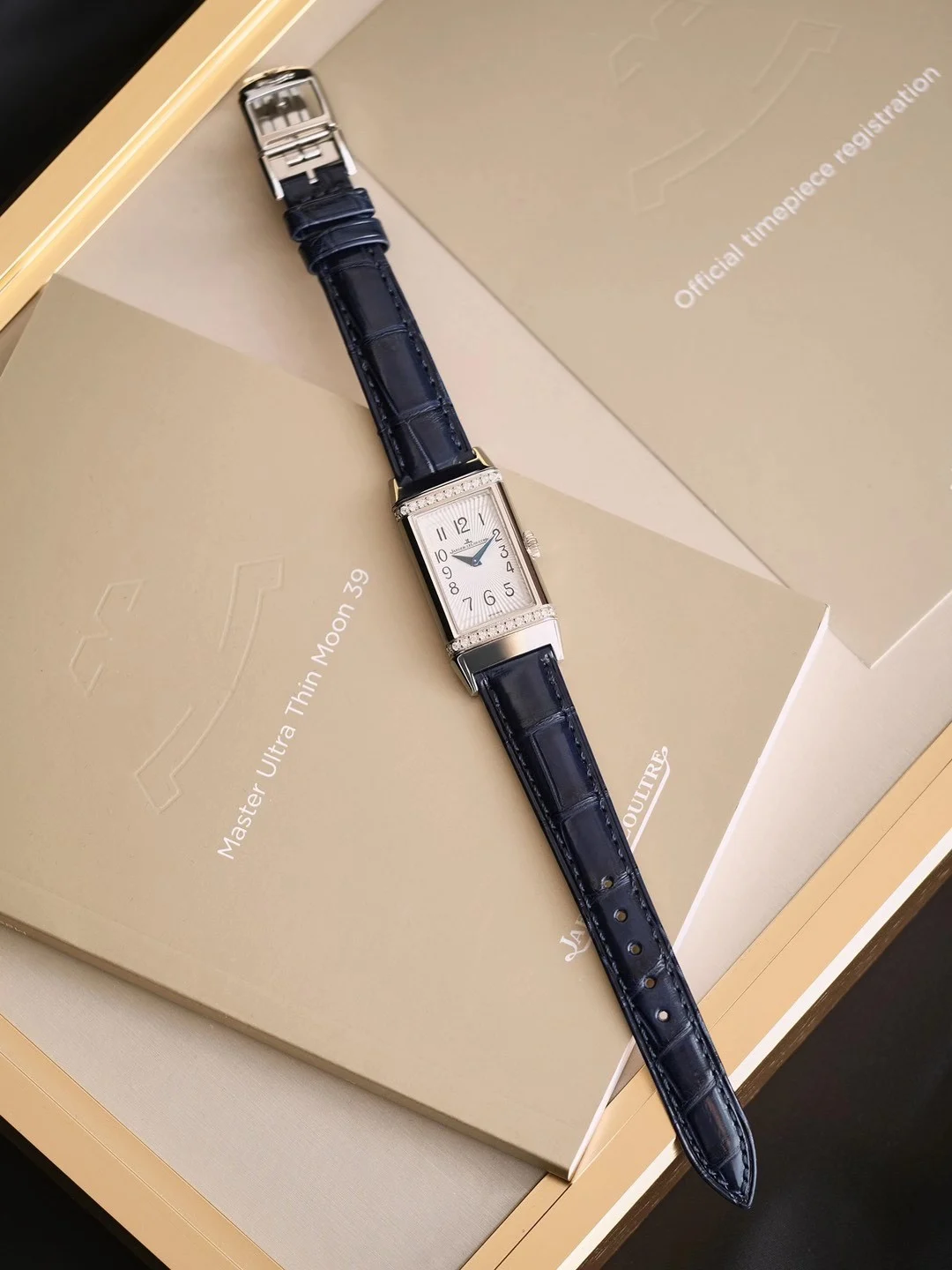 Jaeger-LeCoultre Reverso Steel White Dial — photographed off the sweep