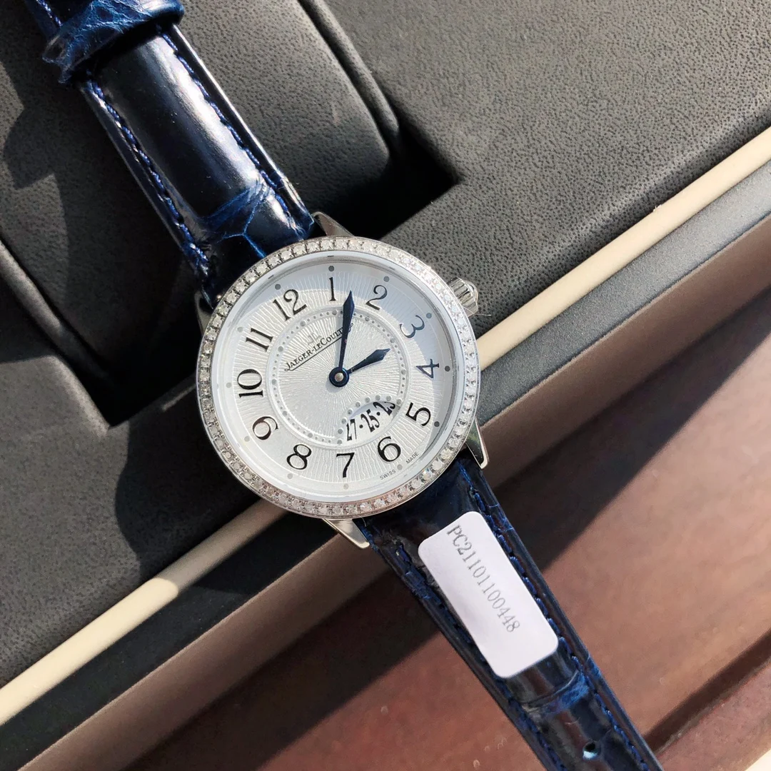 Jaeger-LeCoultre Steel Blue Dial Diamond-Set 29mm — photographed off the sweep