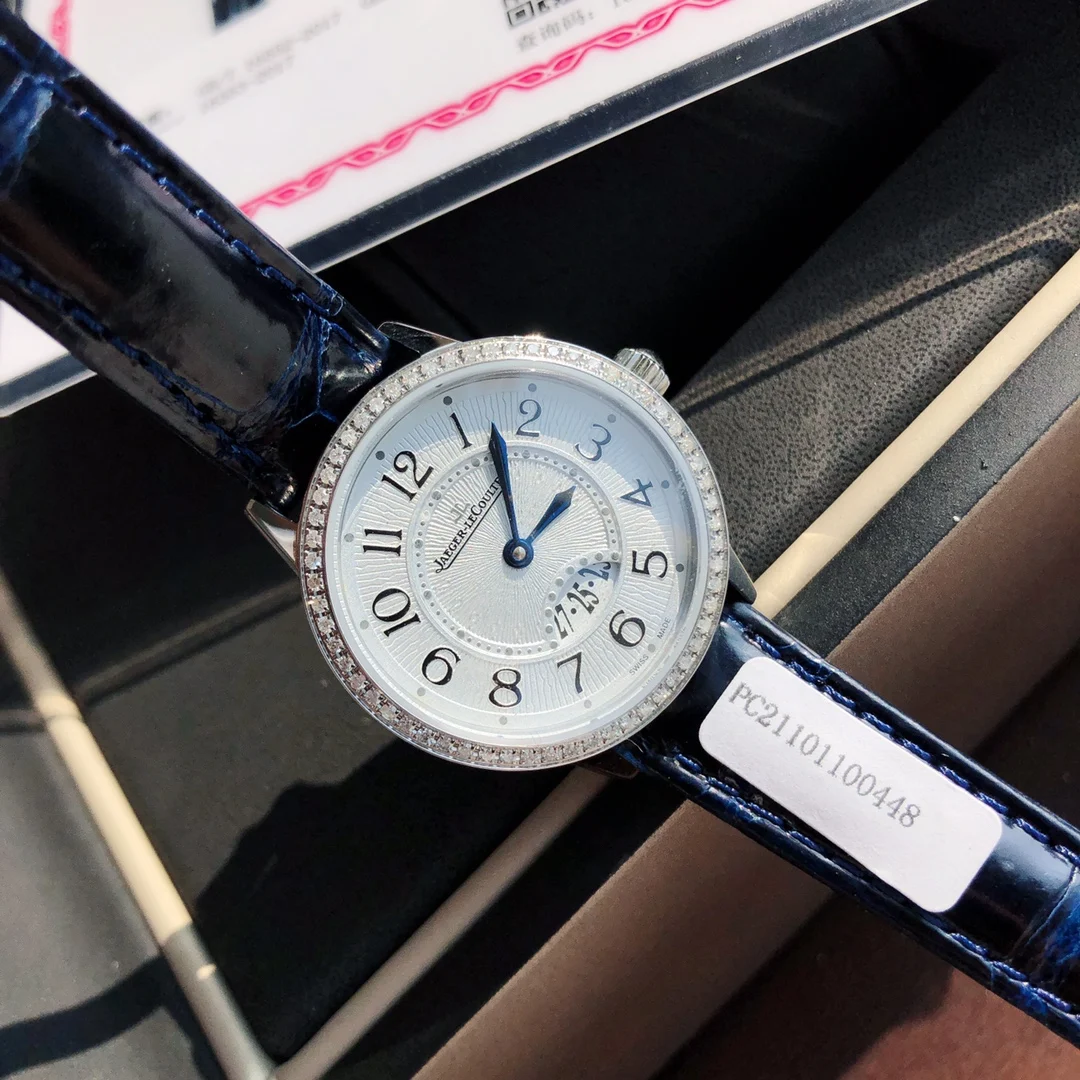Jaeger-LeCoultre Steel Blue Dial Diamond-Set 29mm — photographed off the sweep