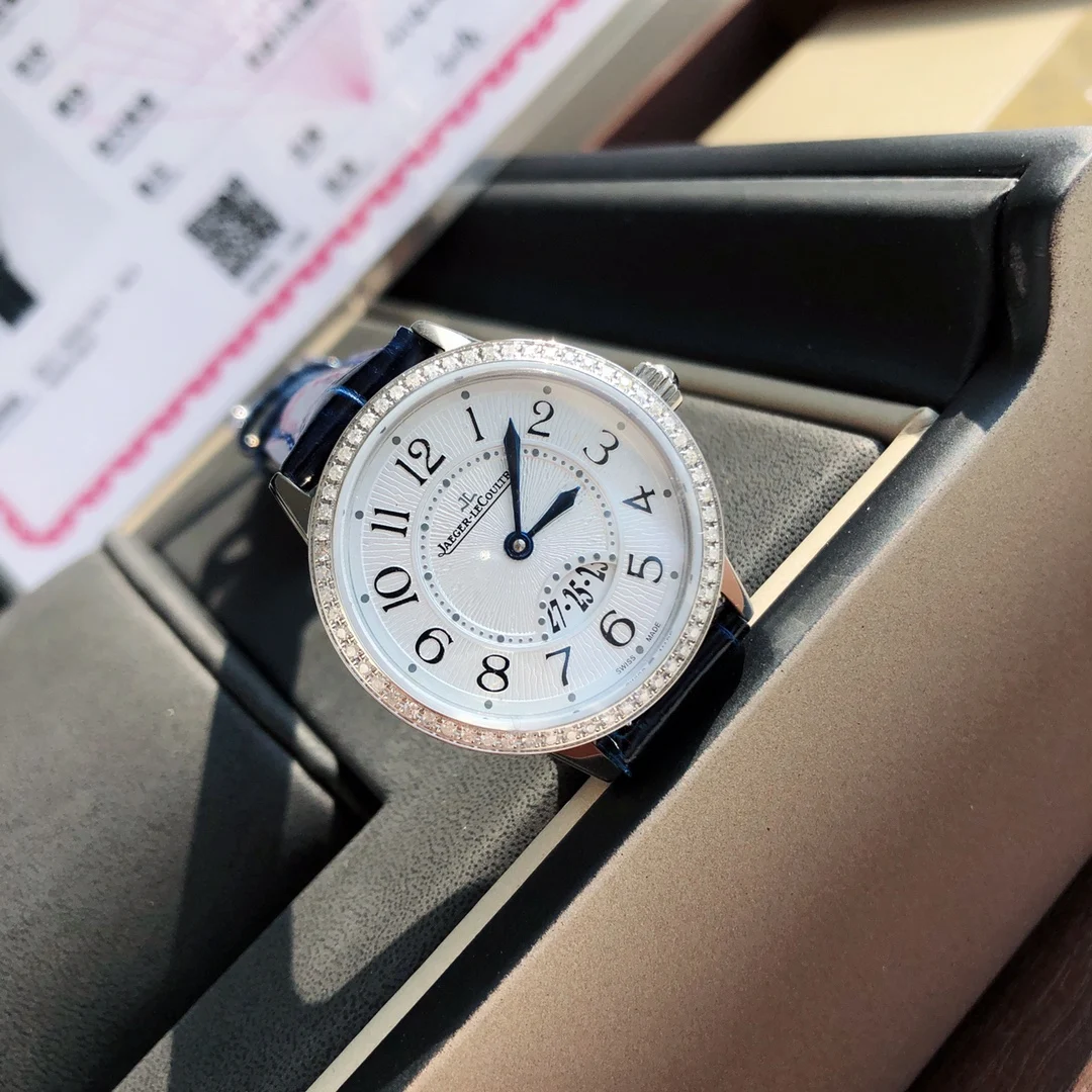Jaeger-LeCoultre Steel Blue Dial Diamond-Set 29mm — photographed off the sweep