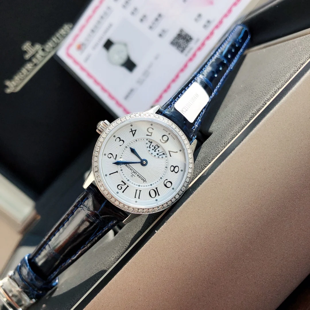 Jaeger-LeCoultre Steel Blue Dial Diamond-Set 29mm — photographed off the sweep