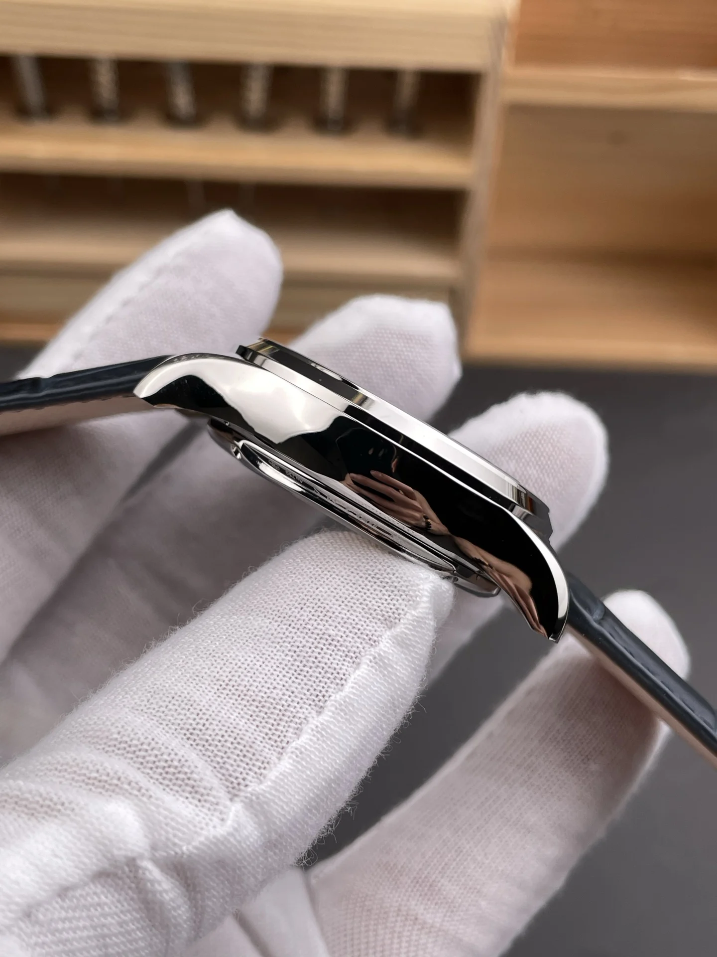 Jaeger-LeCoultre Tourbillon Blue Dial — photographed off the sweep