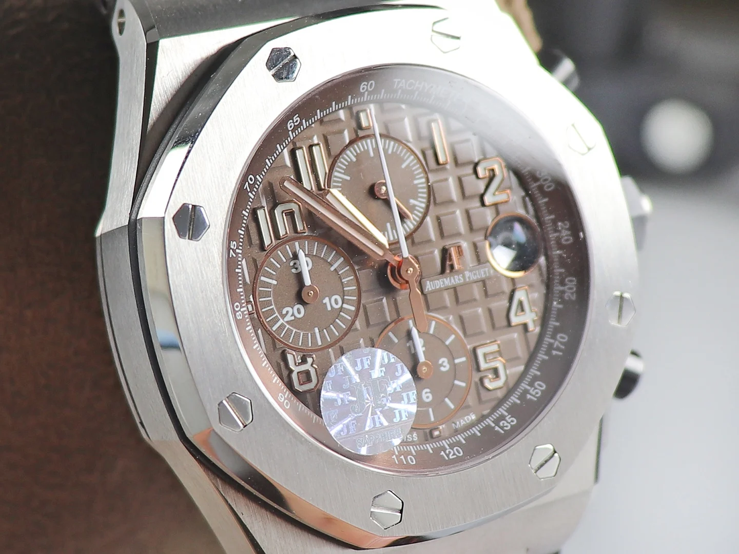 JF A "12H Chronograph Collection A Brown "Havana" 42mm — photographed off the sweep