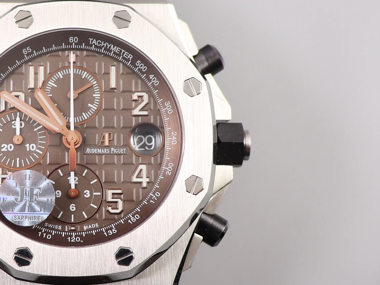 JF A "12H Chronograph Collection A Brown "Havana" 42mm — photographed off the sweep
