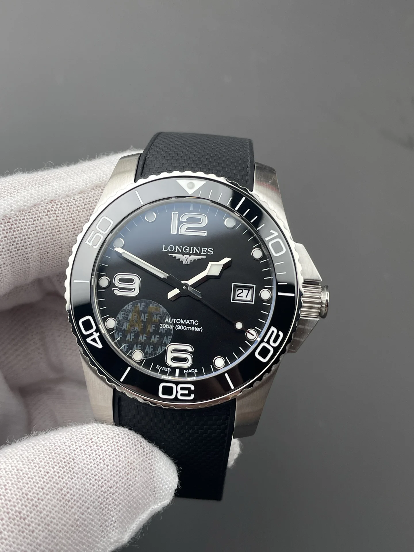 Longines Conquest Black Dial 41mm — photographed off the sweep