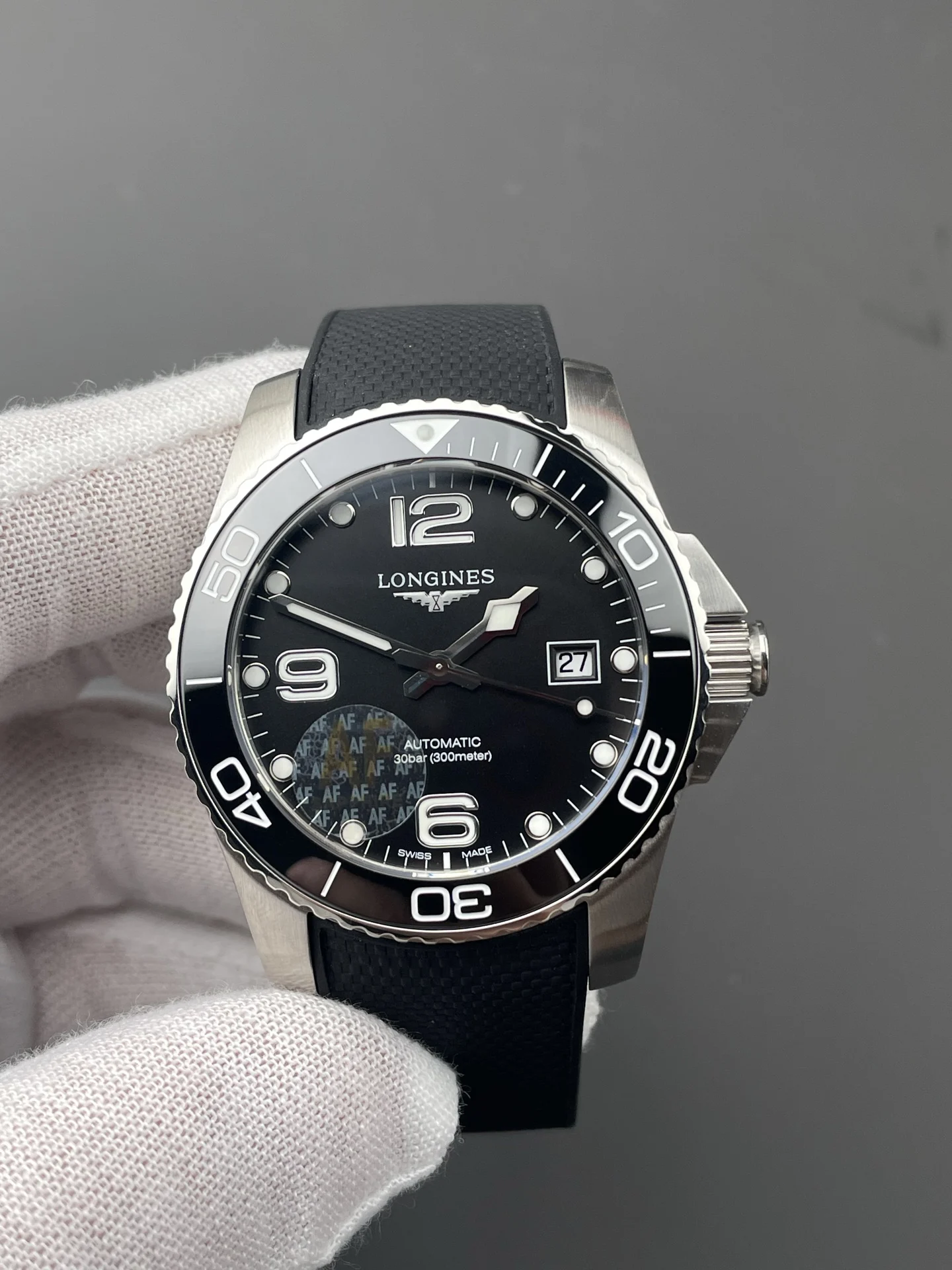 Longines Conquest Black Dial 41mm — photographed off the sweep
