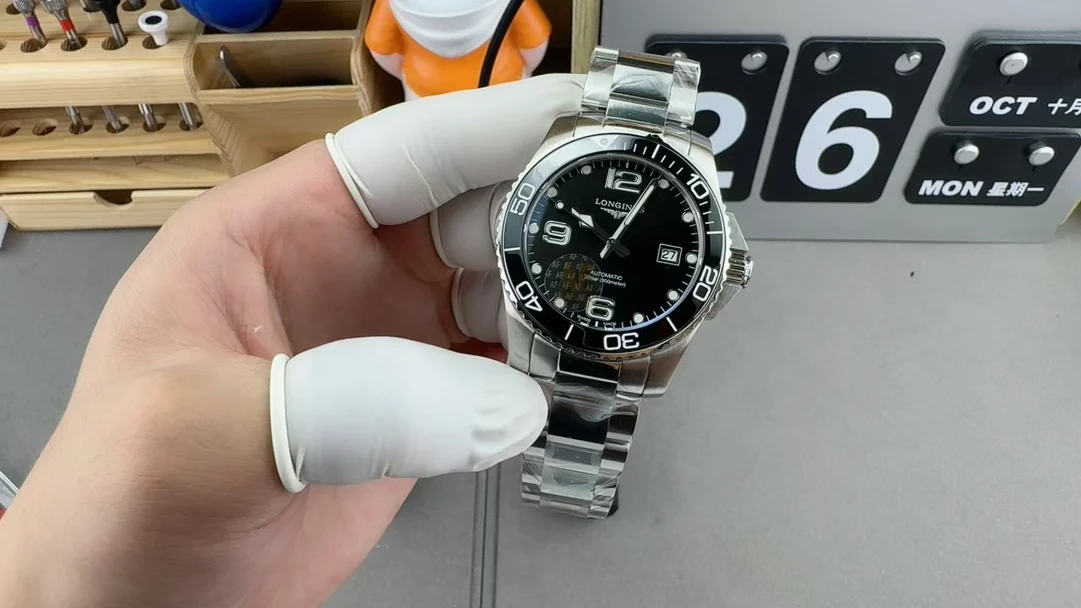 Longines Conquest Black Dial 41mm — photographed off the sweep