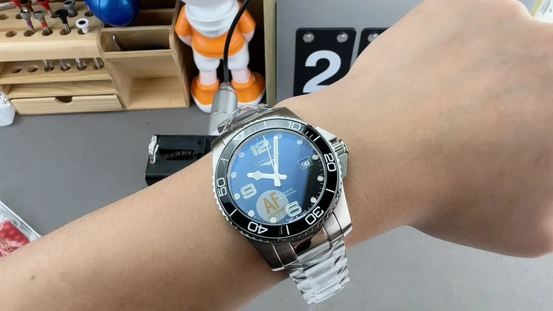 Longines Conquest Black Dial 41mm — photographed off the sweep