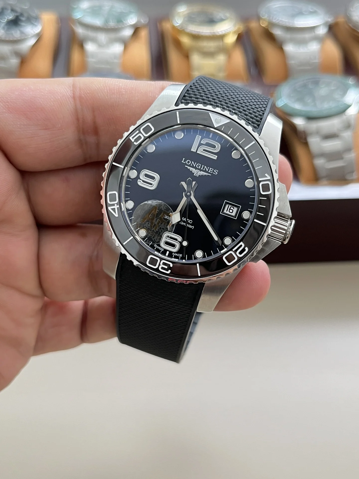 Longines Conquest Black Dial 41mm — photographed off the sweep