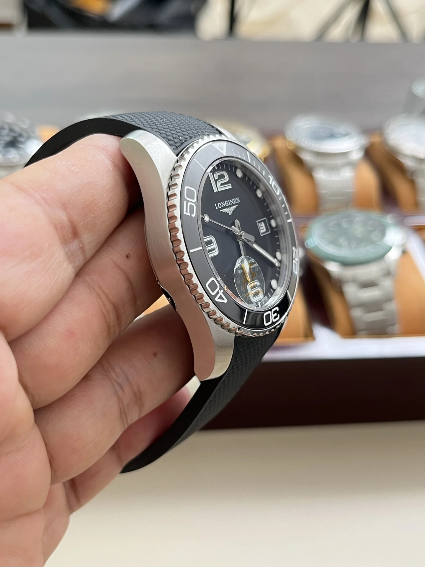 Longines Conquest Black Dial 41mm — photographed off the sweep