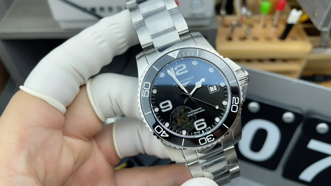 Longines Conquest Black Dial 41mm — photographed off the sweep