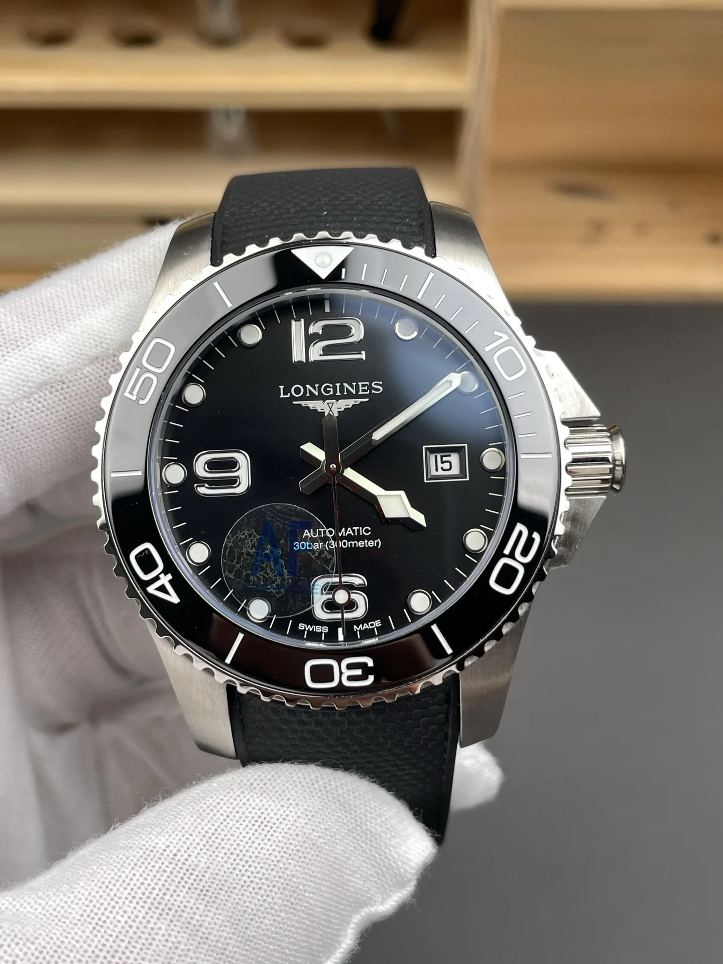 Longines Conquest Black Dial 43mm — photographed off the sweep