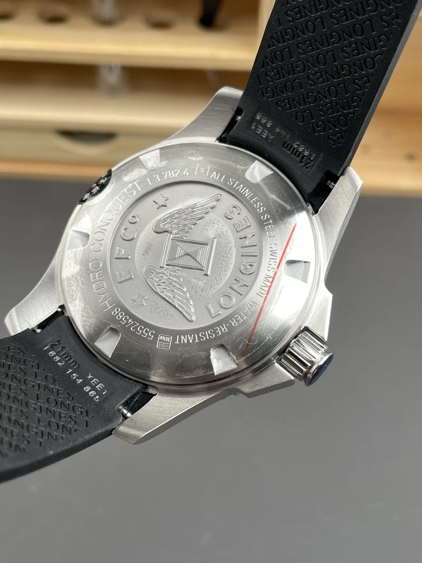 Longines Conquest Black Dial 43mm — photographed off the sweep