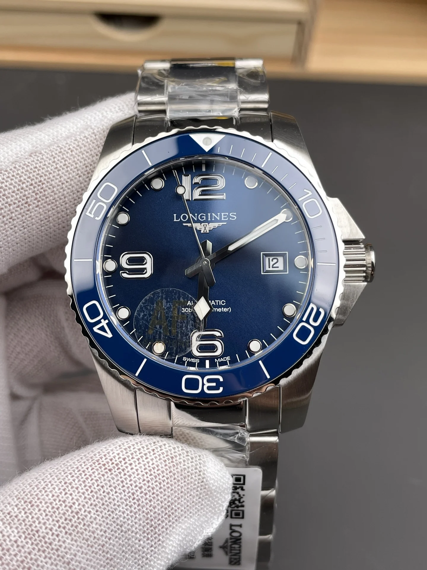 Longines Conquest Blue Dial 41mm — photographed off the sweep