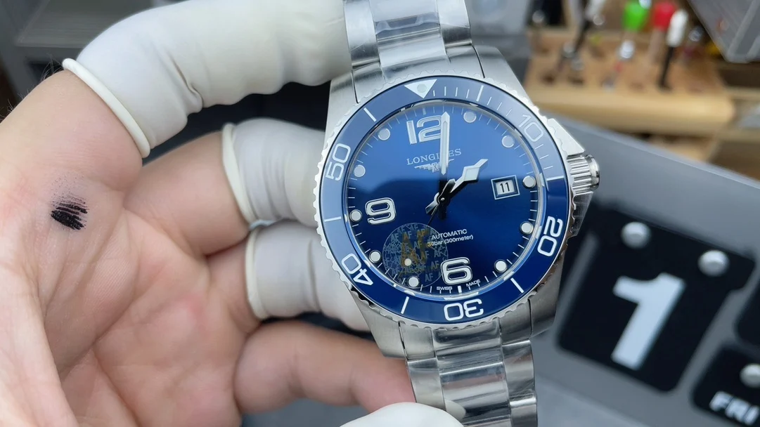 Longines Conquest Blue Dial — photographed off the sweep