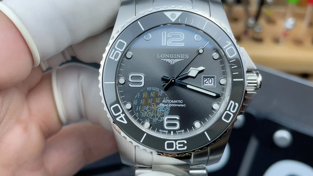 Longines Conquest Grey Dial 41mm — photographed off the sweep