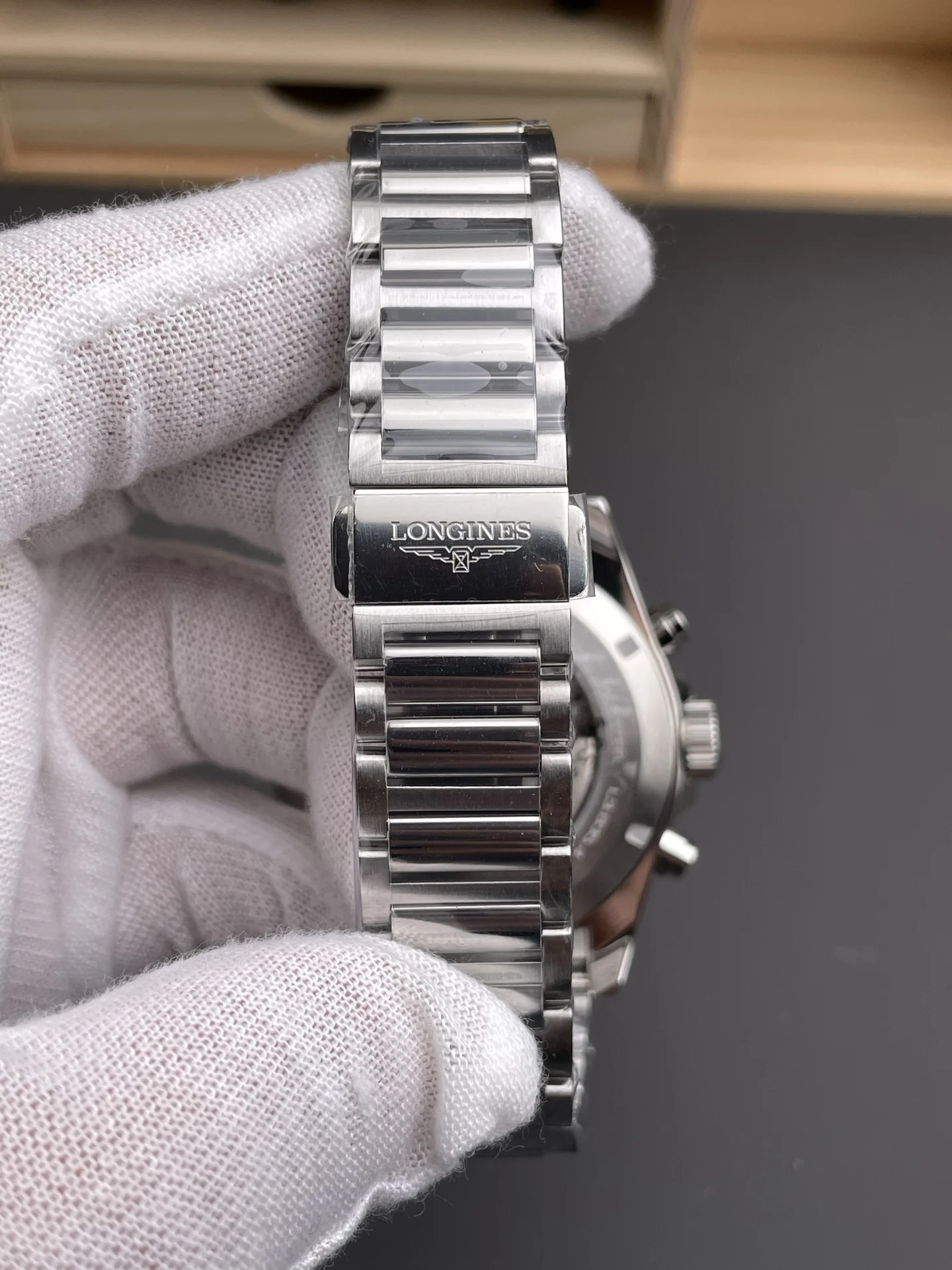 Longines Conquest Panda Blue Dial — photographed off the sweep